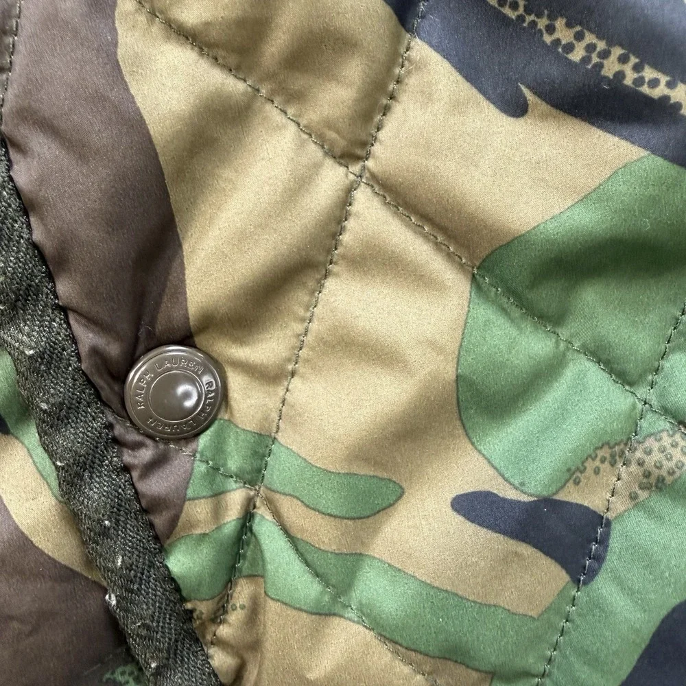 Polo Ralph Lauren Mens Jacket Green 3XL Reversible Quilted Camo Barn